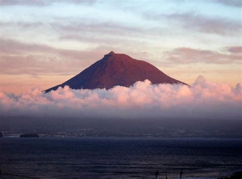 The Pico volcano. stock photo. Image of water, mountain - 95406954