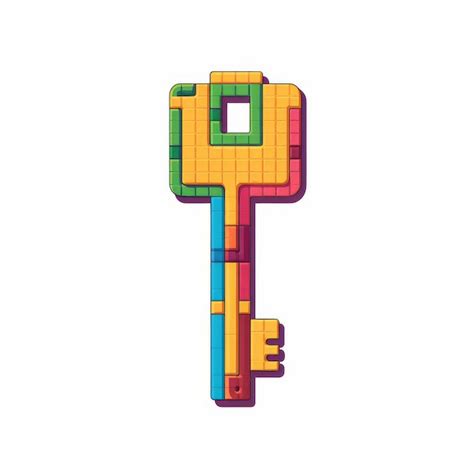 Premium Photo | Pixel Art Key With Vibrant Colors By Pixelplantmaster