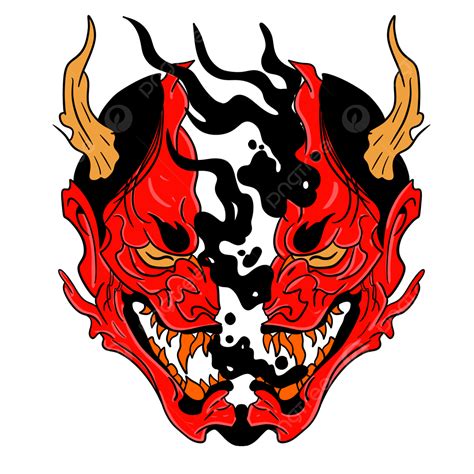 Oni Mask Demon Face Black Liquid, Oni Mask, Demon Face, Black Liquid PNG Transparent Clipart ...