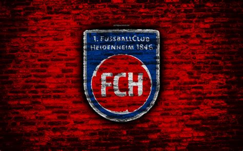 Download wallpapers Heidenheim FC, logo, red brick wall, Bundesliga 2 ...