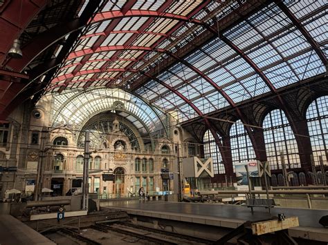 Antwerp Central Train Station. Considered the most beautiful train station in the world and a ...