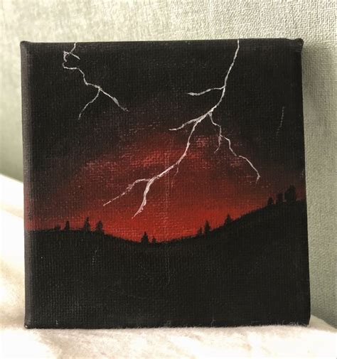 Thunder/Mountain painting | Diy canvas art painting, Small canvas art ...