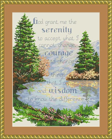 Serenity Prayer Cross Stitch Pattern Digital Pattern Modern - Etsy