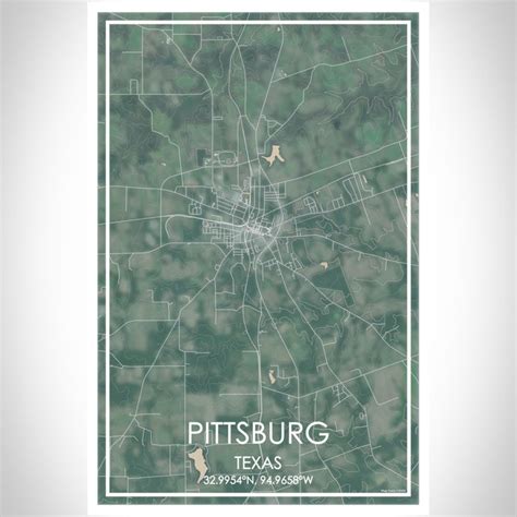 Pittsburg - Texas Map Print in Afternoon — JACE Maps