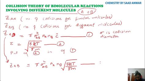 COLLISION THEORY Of Bimolecular Reactions having Different reactants Molecules|Urdu|Hindi|Saad ...