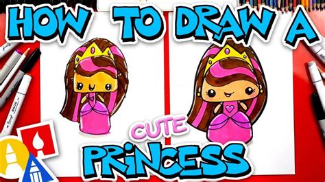 How To Draw A Cute Princess - Art For Kids Hub - | Art for kids hub, Art for kids, Princess art