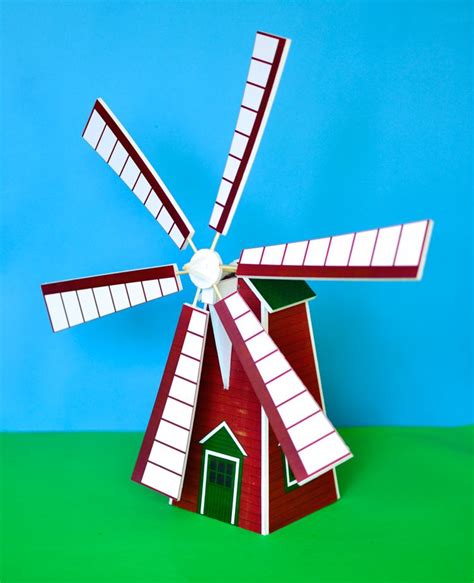 How to Make a Windmill Model with a Printable Pattern | Windmill model ...