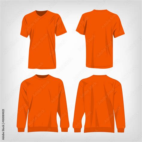 Sport orange t-shirt and sweater isolated set vector Stock Vector ...