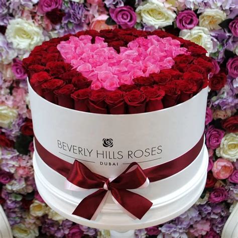 Rose Flower Box "Passion" in Large White Box.The name speaks for itself