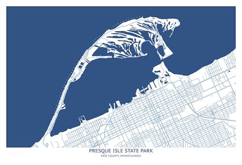 Presque Isle State Park Map Pittsburgh Map Company - Etsy