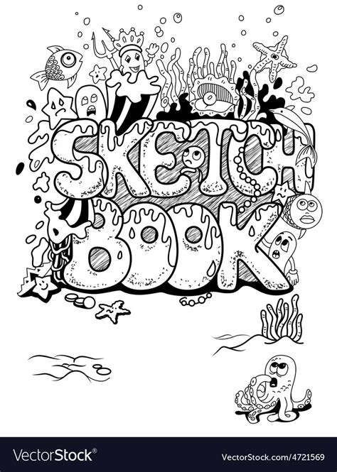 Sketchbook cover with doodles Royalty Free Vector Image