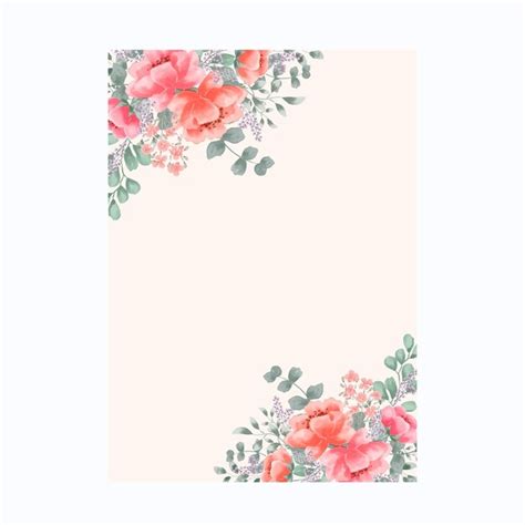 Premium Vector | Pink watercolor flower frames borders invitation cards