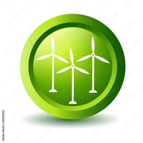 Vector Green Wind Turbine Label Stock Vector | Adobe Stock