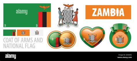 Vector set of the coat of arms and national flag of Zambia Stock Vector Image & Art - Alamy