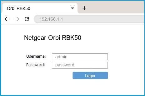 Netgear Orbi RBK50 Router Login and Password