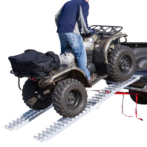 Heavy-Duty Aluminum Folding Arched Dual Runner ATV Ramps - 7'5" Long | Discount Ramps