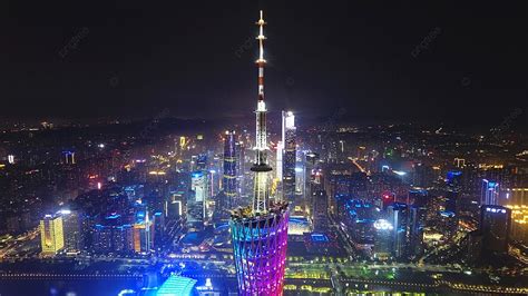 Night View Of Guangzhou Tower At The Top Of Guangzhou Tower Background, City Introduction ...