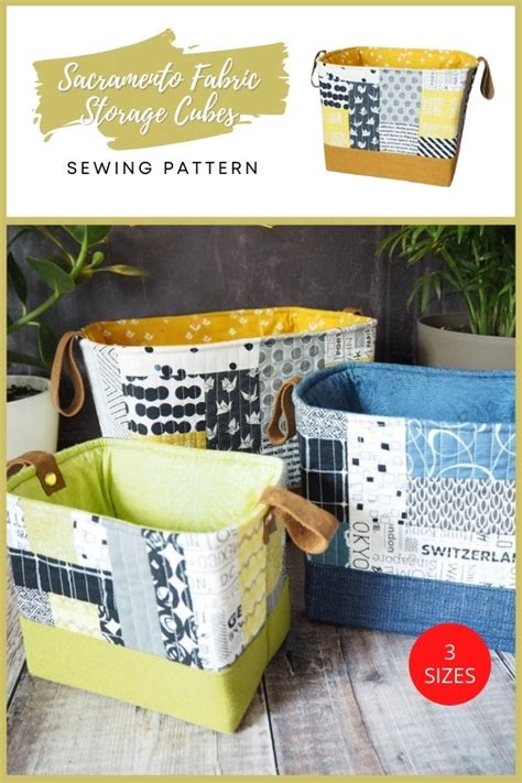 Sacramento Fabric Storage Cubes (3 sizes) sewing pattern - Sew Modern Bags