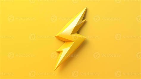 yellow lightning bolt on a yellow background. Generative AI 30597534 ...