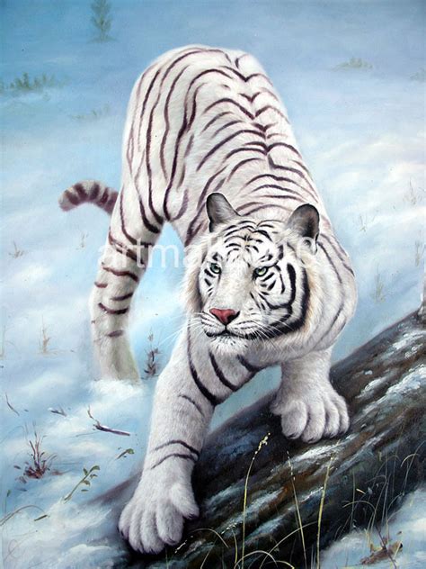 Sale great wild animal oil painting :White tiger | eBay