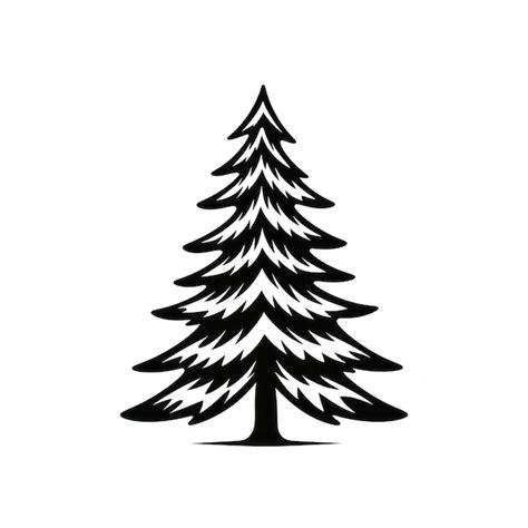 Premium AI Image | Picea abies tree icon line art simple design two colors black and white k ...