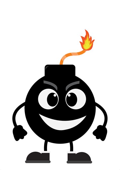 bomb cartoon character 6755923 Vector Art at Vecteezy