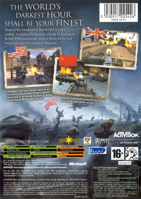 Call of Duty: Finest Hour (2004) Xbox box cover art - MobyGames