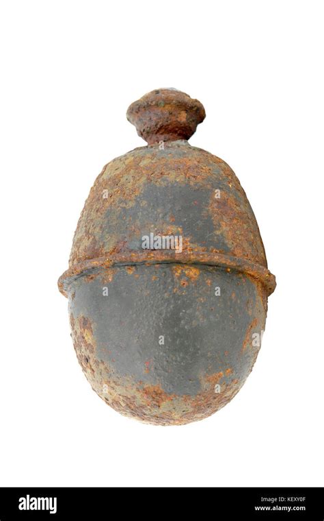 Germany at the WW2. Standard German hand grenade (M39) - German - (Eihandgranaten 39). Isolated ...