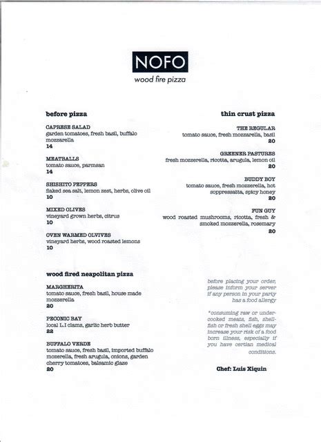 NOFO menu - Jamesport Vineyards