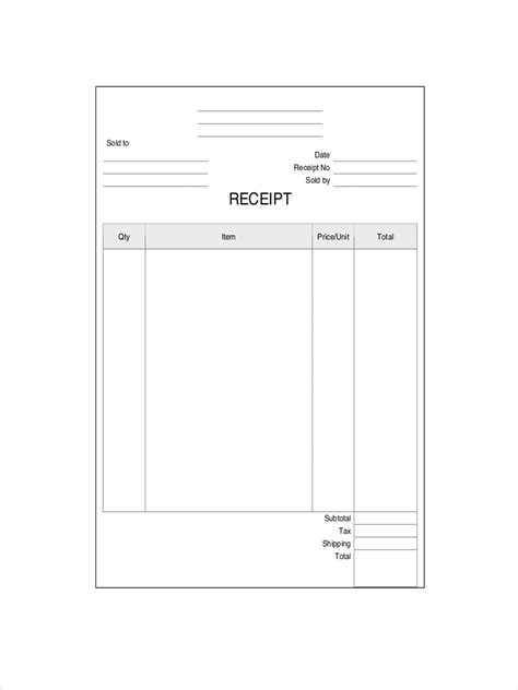 Cash Receipt Template Word Doc Collection