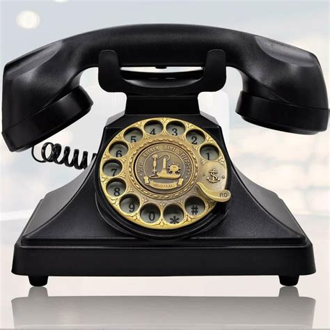 Vintage Rotary Dial Telephone Black Retro Gold Phone Desk Gift Collectors Gifts # ...