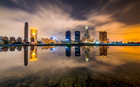 cityscape, HDR, reflection, sunset, building, city lights | 2560x1600 ...