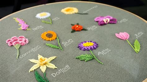 10 Gorgeous Flower Ideas: Hand Embroidery Art with Simple Stitches - YouTube