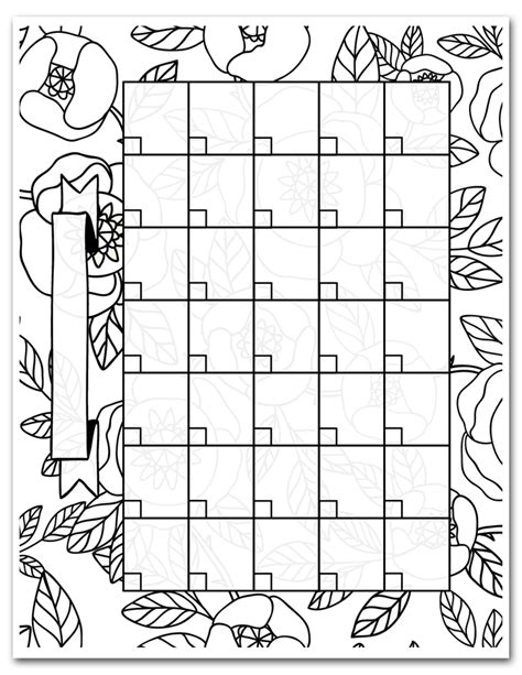 Free Printable Coloring Calendar | i should be mopping the floor