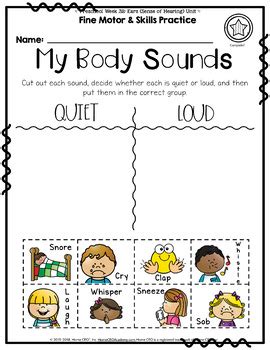 Preschool Sense of Hearing Printables (Week 32) by Preschool Curriculum