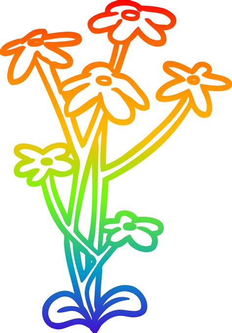 rainbow gradient line drawing flower 10036856 Vector Art at Vecteezy