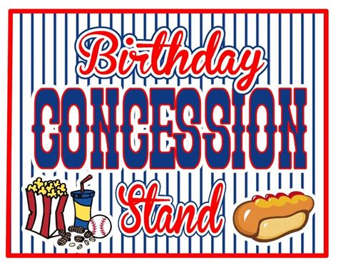 Baseball Party: Sign - "Birthday Concession Stand" | Baseball party, Concession stand sign ...