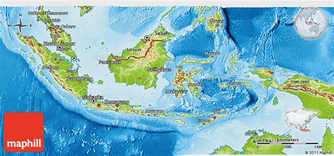 Physical 3D Map of Indonesia