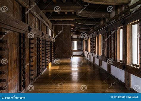 Interior of the Himeji Castle with the Weapon Racks on the Wall in Hyogo, Japan Stock Image ...