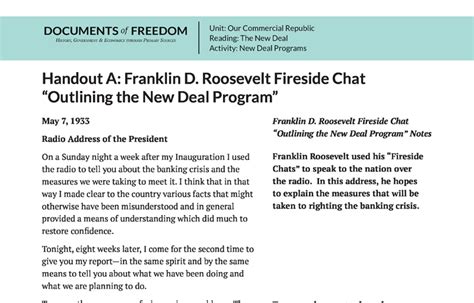 Franklin D Roosevelt Fireside Chats