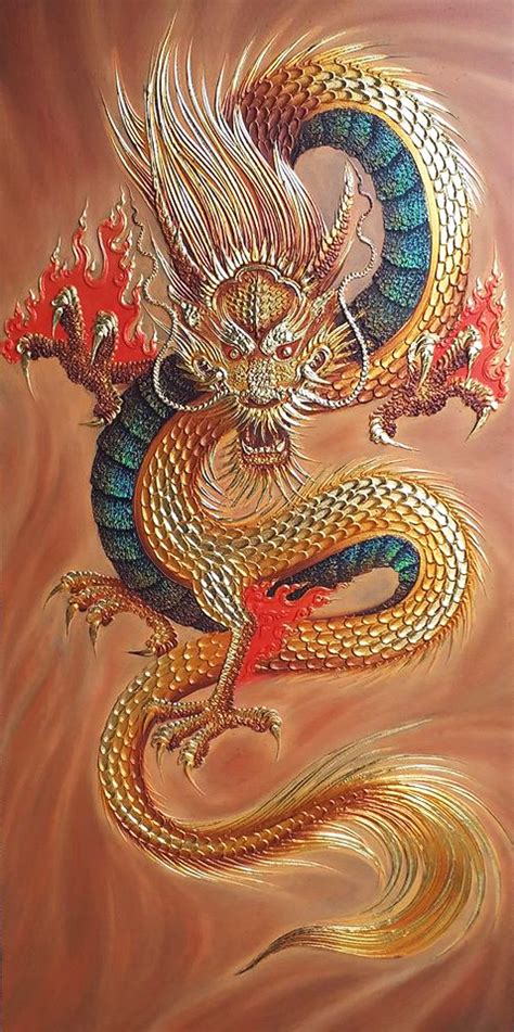 Dragon Canvas Art - Thailand Paintings For Sale Online | Royal Thai Art