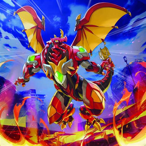 This is the new design of Pyrus Dragonoid in season 3/Bakugan Geogan Rising. Digimon Fusion ...