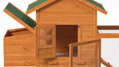 Wooden Small Chicken Coop with Chicken Run Empty 3D Model $39 - .3ds .blend .c4d .fbx .max .ma ...