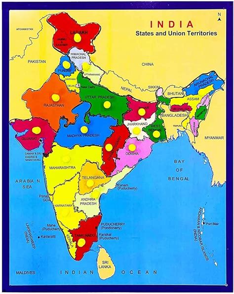 States And Capitals Map Of India India Map, India World