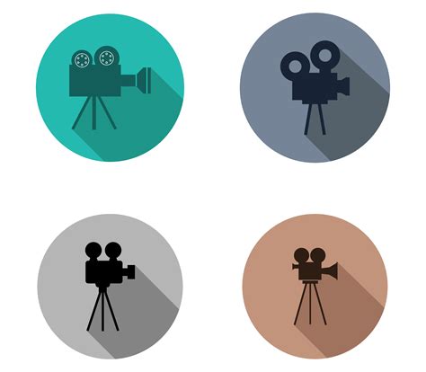 Movie Film Camera Icon Set 938400 Vector Art at Vecteezy