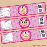 FREE Printable Despicable Me girl Minions Water Bottle Labels
