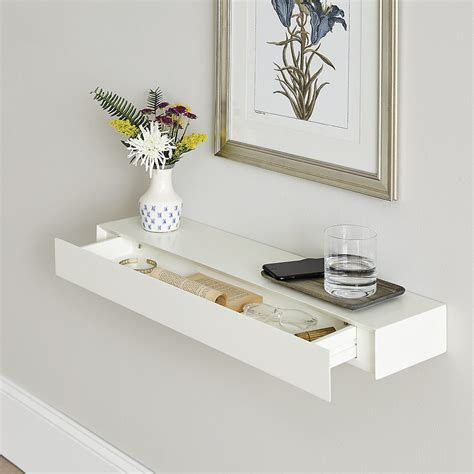 Floating Shelf With Drawer | Small entryways, Floating shelf with drawer, Bedroom decor