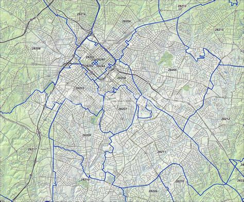 Charlotte Area Zip Code Map - Map Of Rose Bowl