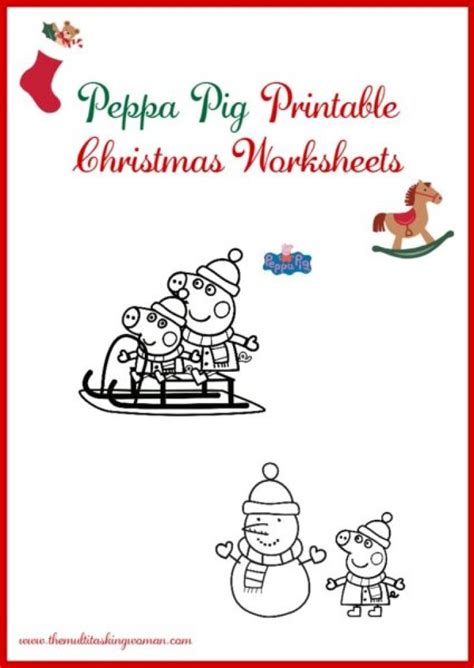 Peppa Pig Printable Christmas Worksheets - The Multitasking Woman