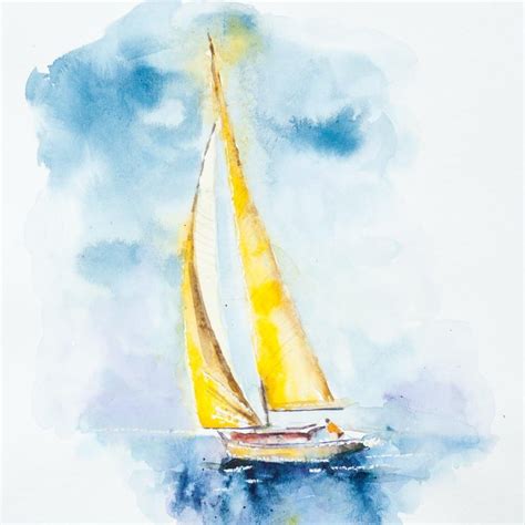 Sailboat Watercolour painting #blackyacht | Sailing art, Sailboat art, Sailboat painting